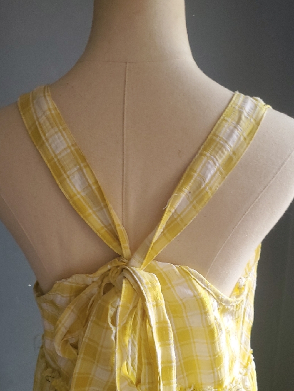 Free People Yellow Gingham Tiered V-Neck Maxi Dress - Picture 6 of 14
